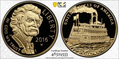 2016-W $5 Mark Twain PR70DCAM