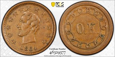 1864 CWT F-127/248a, Lincoln - O.K. AU50BN