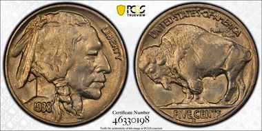1938-D 5C Buffalo MS65