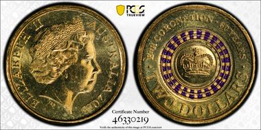 2013 $2 Coronation Colorized MS64