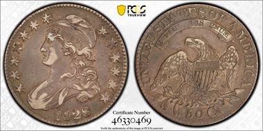 1828 50C Square 2, Small 8s, Lg. Letters VF30