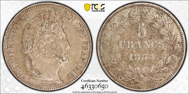 1834-A 5 Fr Gad-678 F-324 XF45