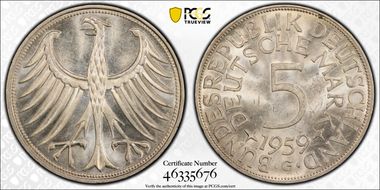 1959-G 5 Mk J-387 MS64
