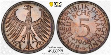 1968-G 5 Mk Regular Issue PR66CAM