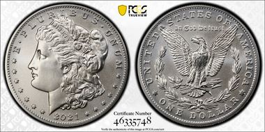 2021-CC Privy $1 Morgan Dollar 100th Anniversary MS70