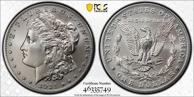 2021-CC Privy $1 Morgan Dollar 100th Anniversary MS70