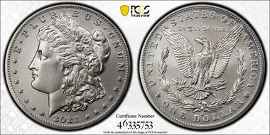 2021-O Privy $1 Morgan Dollar 100th Anniversary MS70