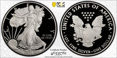 2021-W  $1 Silver Eagle - Type 1 PR70DCAM