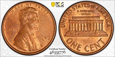 1969-S 1C MS62RB