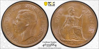 1939 1D S-4114 MS64BN