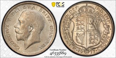 1917 1/2 Cr S-4011 AU58