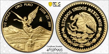 2008-Mo 1/2 oz Libertad Gold PR70DCAM