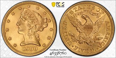 1900 $5 MS63
