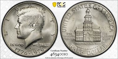 1976-S 50C Silver MS66