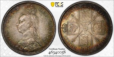 1887 Florin S-3925 Jubilee Head MS62