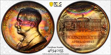 (1970s)-D Medal Harry S. Truman 34mm Inaugurated 1945 MS65RB
