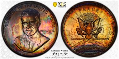 (1970s)-D Medal Richard M. Nixon 34mm Inaugurated 1973 MS64RB