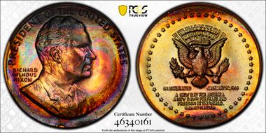 (1970s)-D Medal Richard M. Nixon 34mm Inaugurated 1969 MS66RB