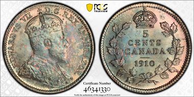 1910 5C Pointed Leaves MS63