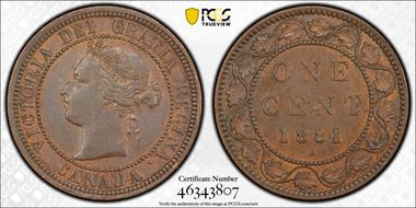 1881-H 1C Doubled Die Obv AU55BN