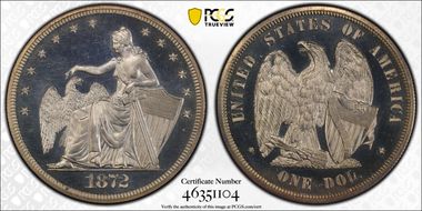 1872 $1 J-1205, Amazonian PR64CAM