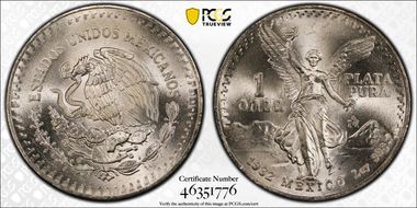 1982-Mo Onza Libertad Ag MS67