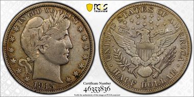 1915-S 50C VF25