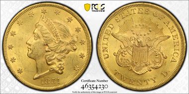 1861 $20 MS62