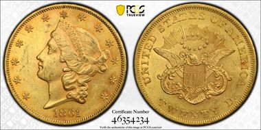 1861 $20 MS62