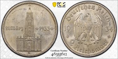 1934-D 2 Mk Potsdam J-355 MS63