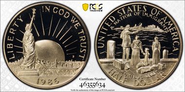 1986-S 50C Statue Of Liberty PR69DCAM
