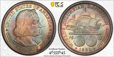 1892 50C Columbian MS66