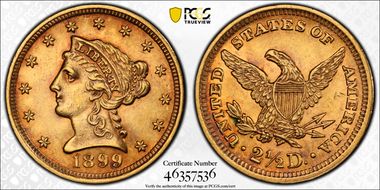 1899 $2.50 AU58