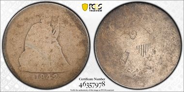 1842-O 25C Large Date PO1