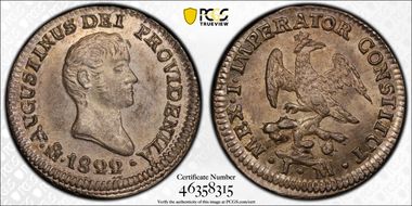 1822-Mo JM 1/2 R KM-301 Iturbide MS63