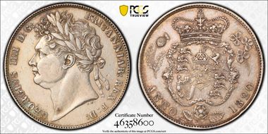 1820 1/2 Cr S-3807 George IV N1