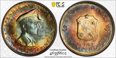 1947-S 50C Douglas MacArthur KM-184  Ag MS68