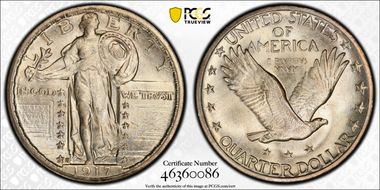 1917-S 25C Type 2 MS67FH