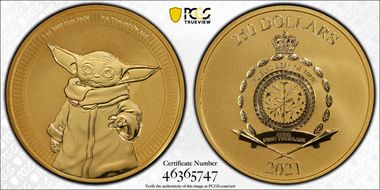 2021 $250 Grogu - The Child Star Wars MS69