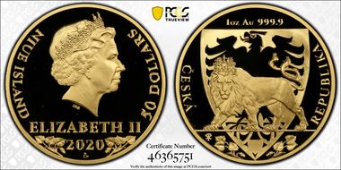 2020-CM $50 Czech Lion PR70DCAM