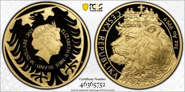 2021-CM $50 Czech Lion PR70DCAM