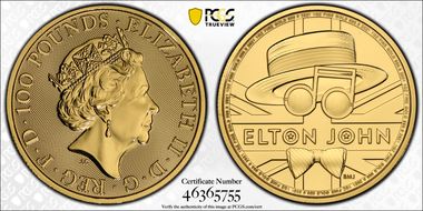 2021 £100 Elton John Au Music Legends MS69