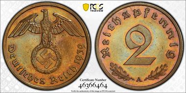 1939-A 2 Pfg J-362 MS64BN