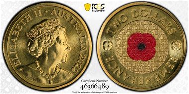 2022-C $2 Remembrance Day Colorized MS67