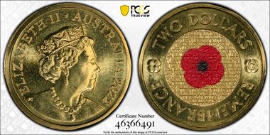 2022-C $2 Remembrance Day Colorized MS68