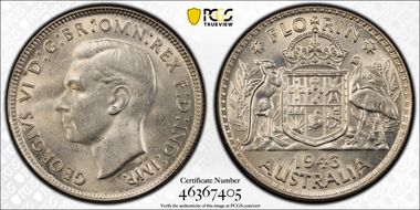 1943(m) Florin KM-40  Ag MS63