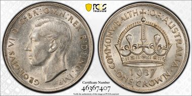 1937 Crown KM-34  Ag AU58