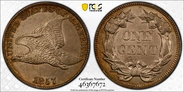 1857 1C Flying Eagle N1