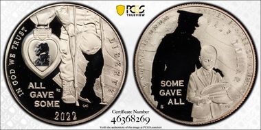 2022-S 50C National Purple Heart Hall of Honor PR69DCAM