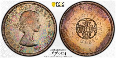 1964 S$1 Confederation No Dot MS65